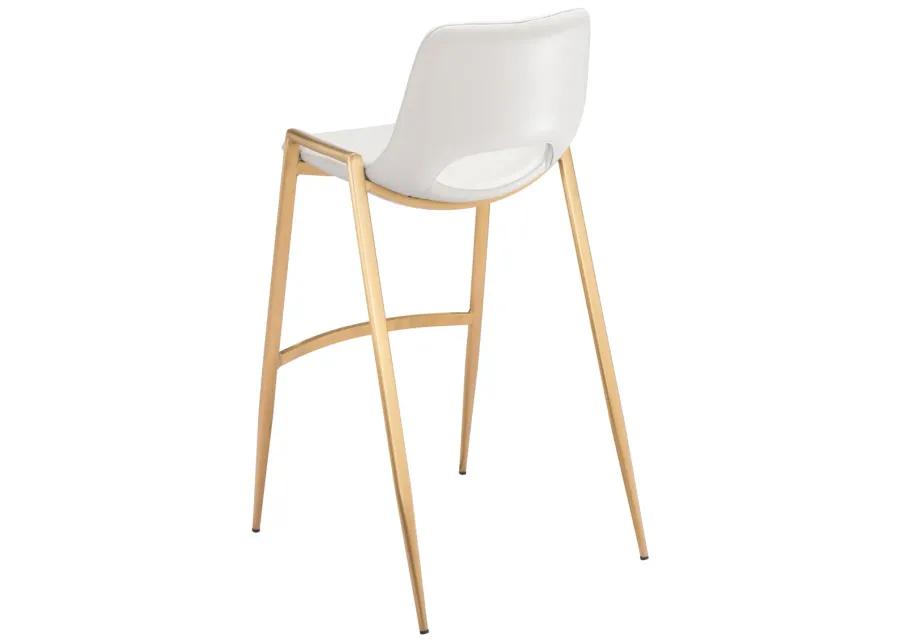 Desi Barstool (Set of 2) White & Gold