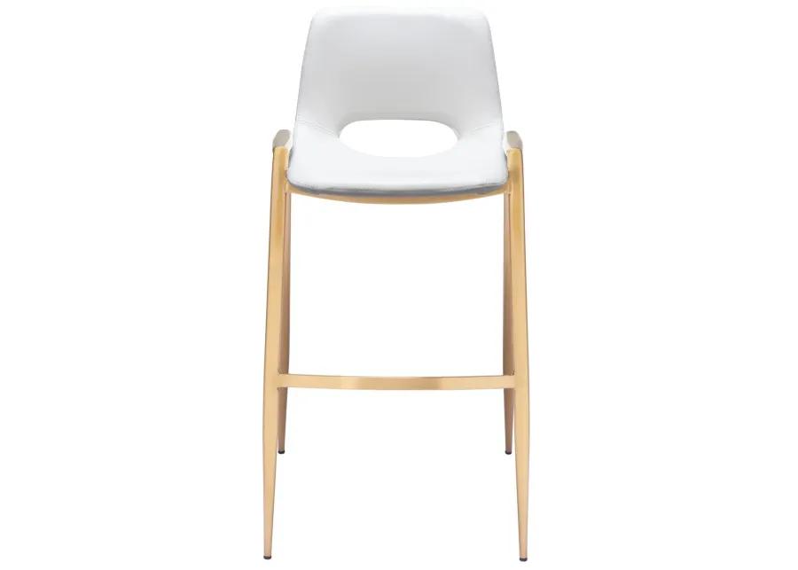 Desi Barstool (Set of 2) White & Gold