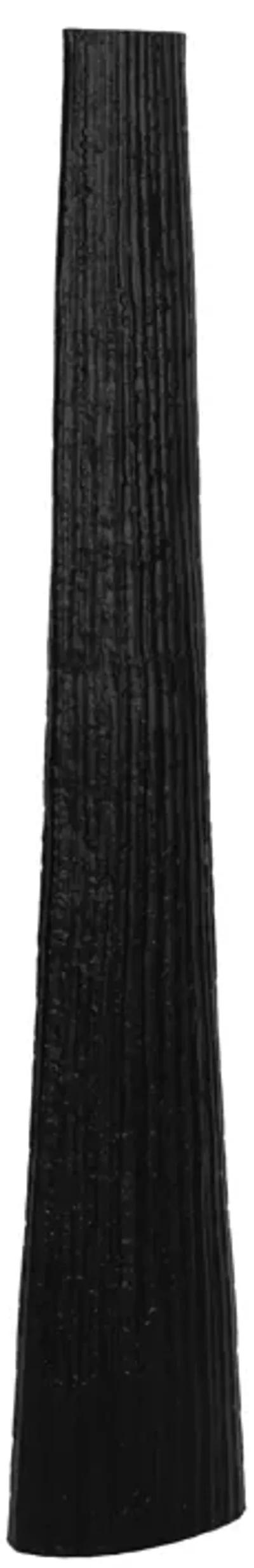 Metal, 58" Ribbed Floor Vase, Black