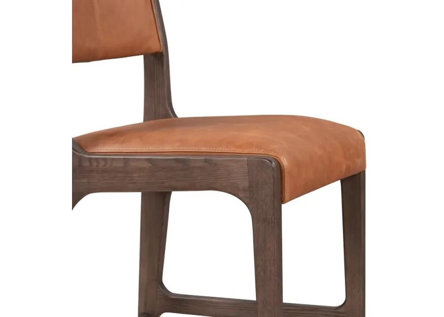 Wayne 28" Top Grain Leather Autumn Brown Counter Stool