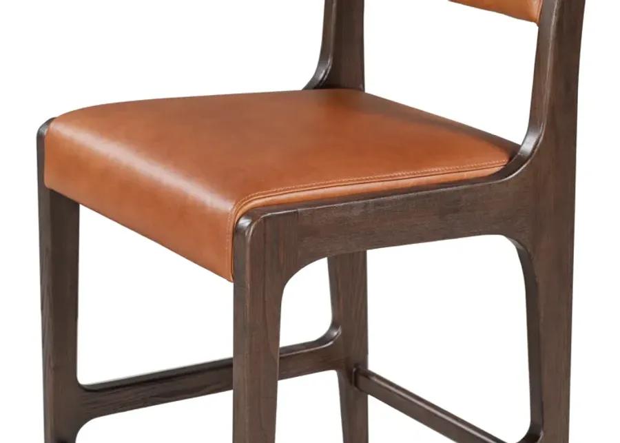 Wayne 28" Top Grain Leather Autumn Brown Counter Stool