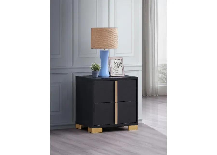 Marceline 2-drawer Nightstand Black