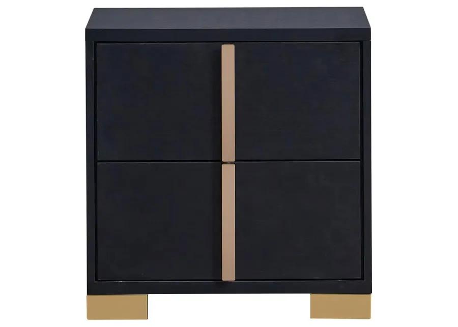 Marceline 2-drawer Nightstand Black