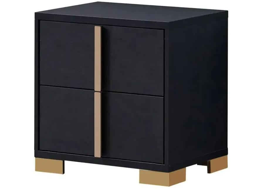 Marceline 2-drawer Nightstand Black