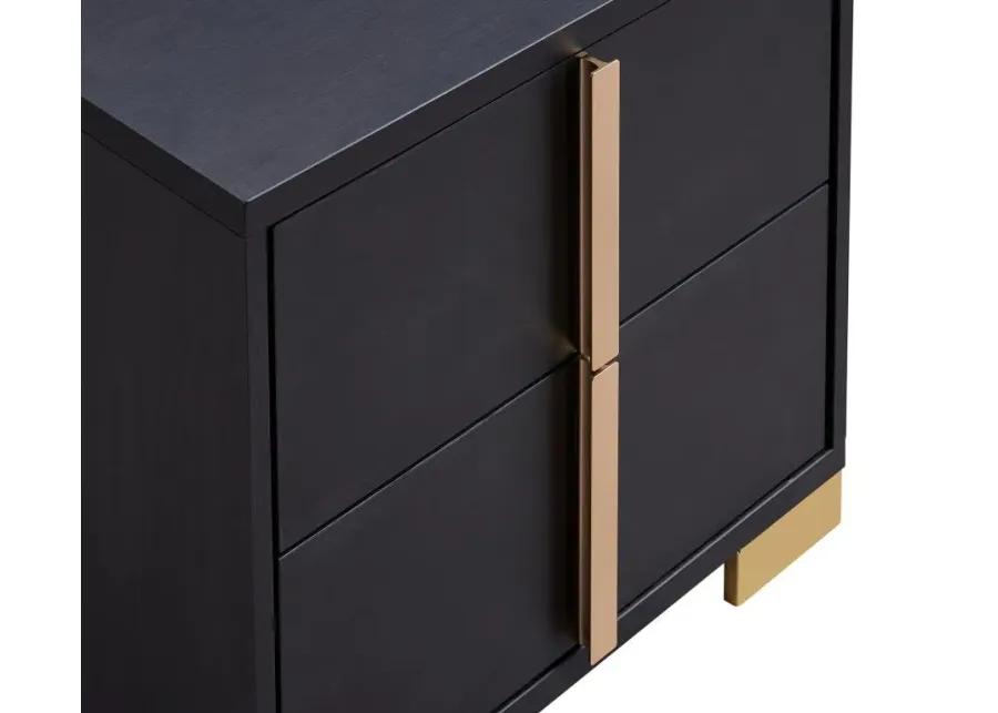 Marceline 2-drawer Nightstand Black