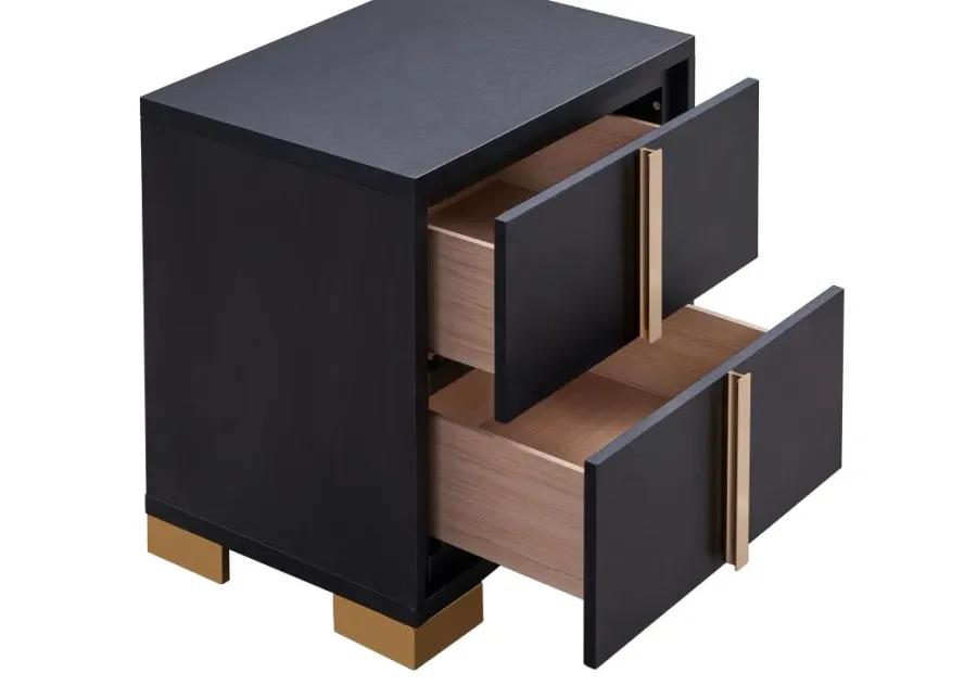 Marceline 2-drawer Nightstand Black