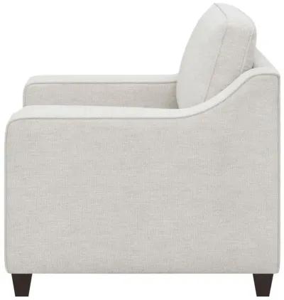 Christine Upholstered Cushion Back Chair Beige