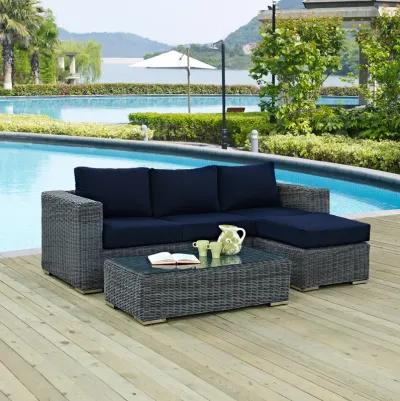 Summon 3 Piece Outdoor Patio Sunbrella® Sectional Set