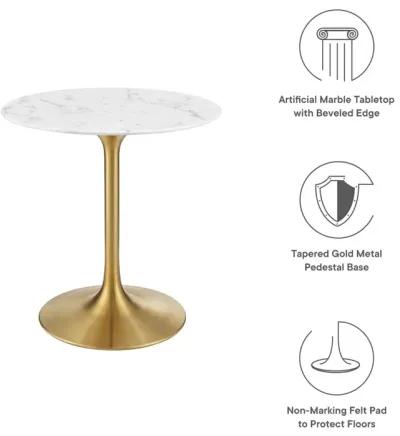 Lippa 28" Round Artificial Marble Dining Table