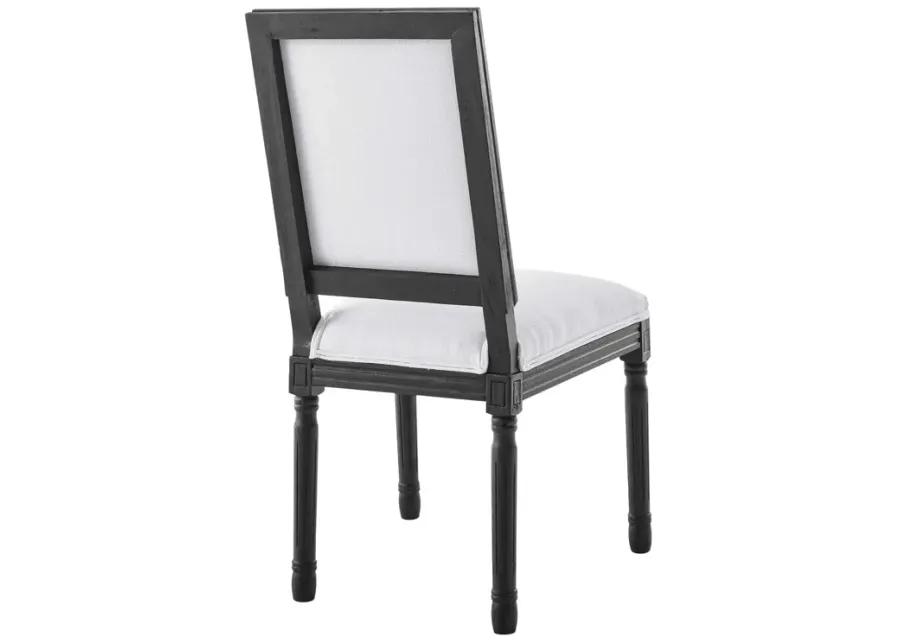 Court French Vintage Upholstered Fabric Dining Side Chair