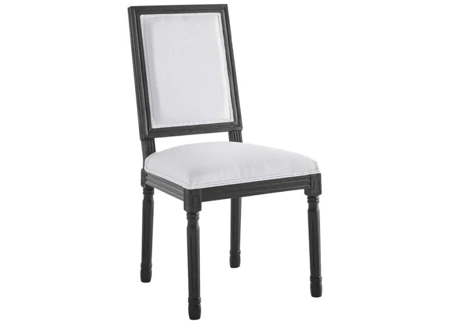 Court French Vintage Upholstered Fabric Dining Side Chair