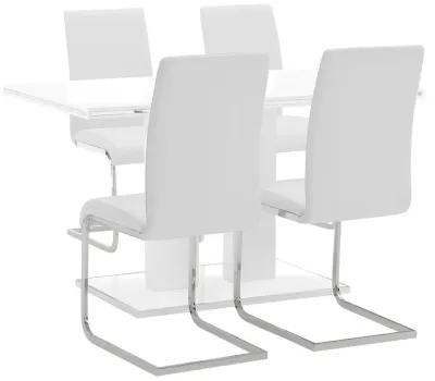 Amanda 5 Piece White Rectangular Dining Set