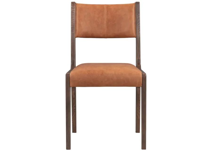 Wayne Top Grain Leather Autumn Brown Dining Chair