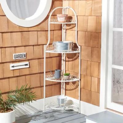 ABARRANE WROUGHT IRON 4 TIER OUTDOOR CORNER SHELF