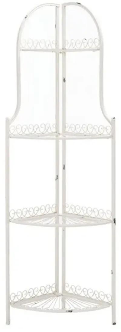 ABARRANE WROUGHT IRON 4 TIER OUTDOOR CORNER SHELF