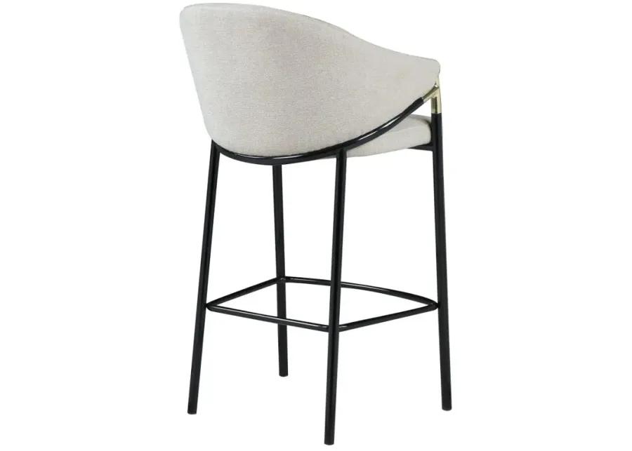 Chadwick Sloped Arm Bar Stools Beige and Glossy Black (Set of 2)