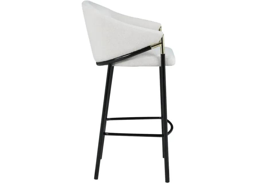 Chadwick Sloped Arm Bar Stools Beige and Glossy Black (Set of 2)