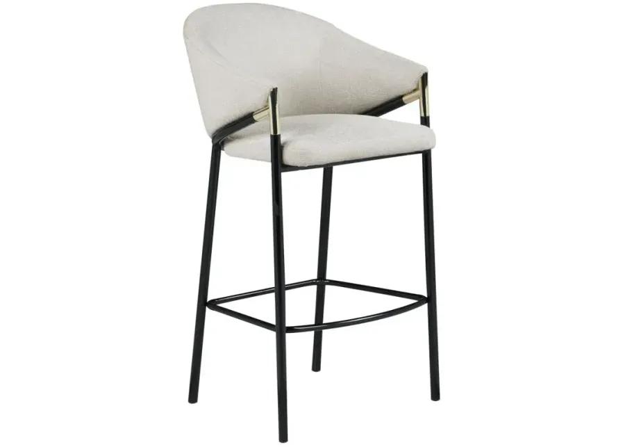 Chadwick Sloped Arm Bar Stools Beige and Glossy Black (Set of 2)