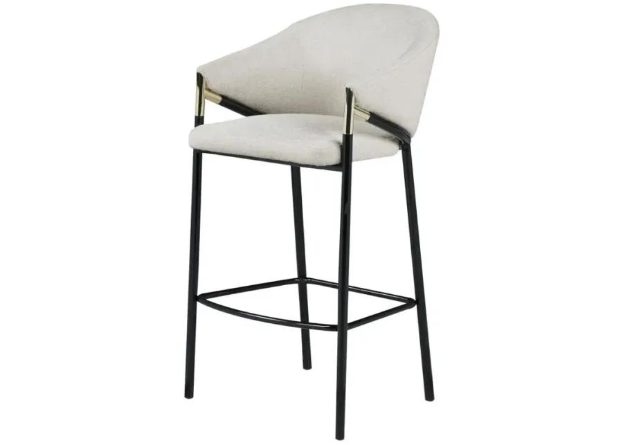 Chadwick Sloped Arm Bar Stools Beige and Glossy Black (Set of 2)