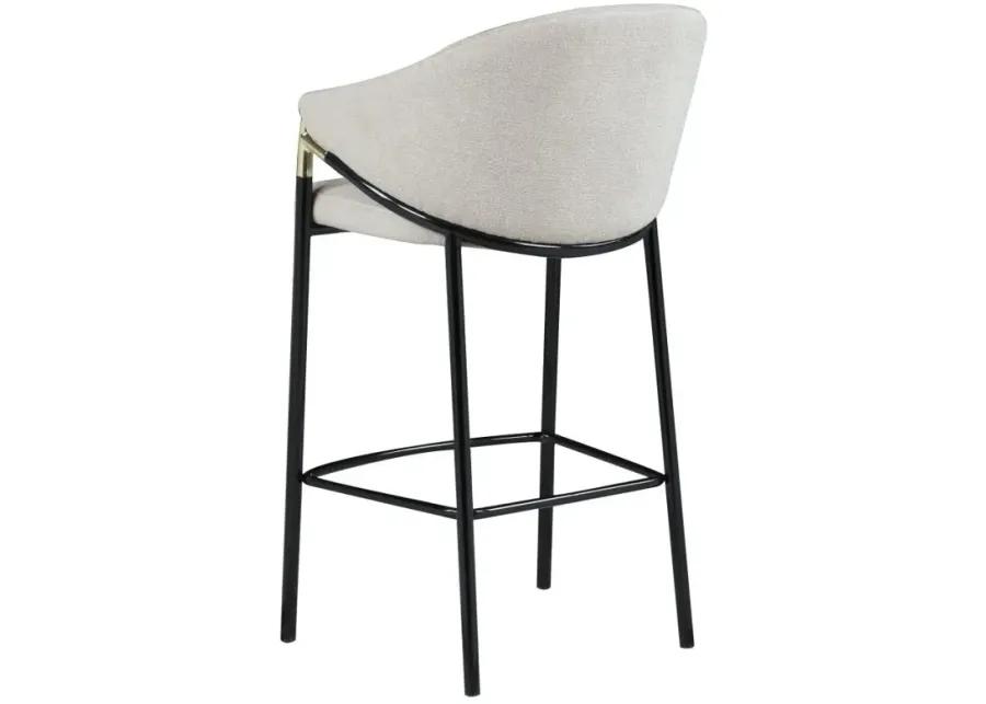 Chadwick Sloped Arm Bar Stools Beige and Glossy Black (Set of 2)