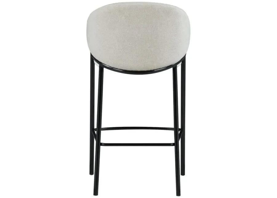 Chadwick Sloped Arm Bar Stools Beige and Glossy Black (Set of 2)