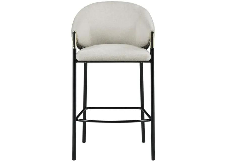 Chadwick Sloped Arm Bar Stools Beige and Glossy Black (Set of 2)