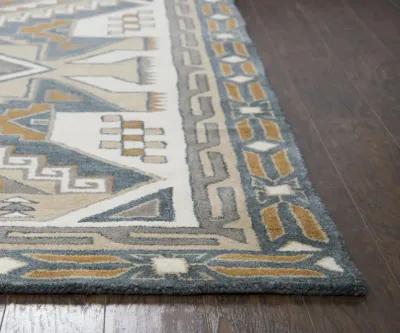 Southwest Gray/Tan Southwest/Tribal Wool 3' x 5' Rectangle Rug