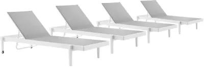 Charleston Outdoor Patio Aluminum Chaise Lounge Chair Set of 4