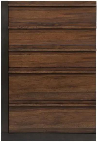 Azalia 5-drawer Chest Black and Walnut