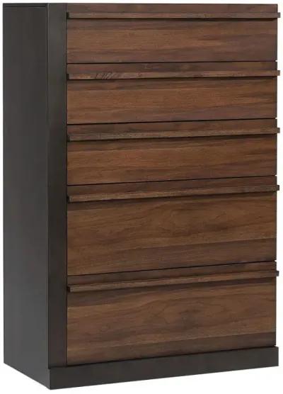 Azalia 5-drawer Chest Black and Walnut