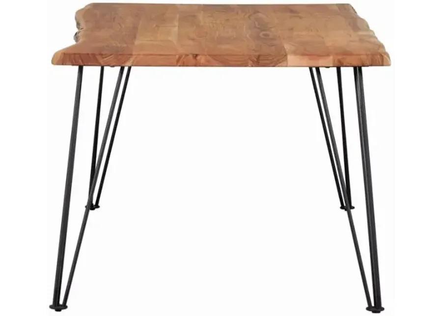 Abigail Rectangular Dining Table Natural Acacia And Matte Black