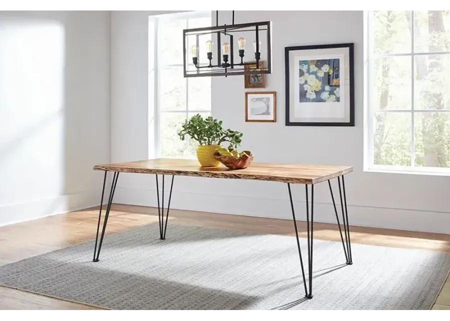 Abigail Rectangular Dining Table Natural Acacia And Matte Black