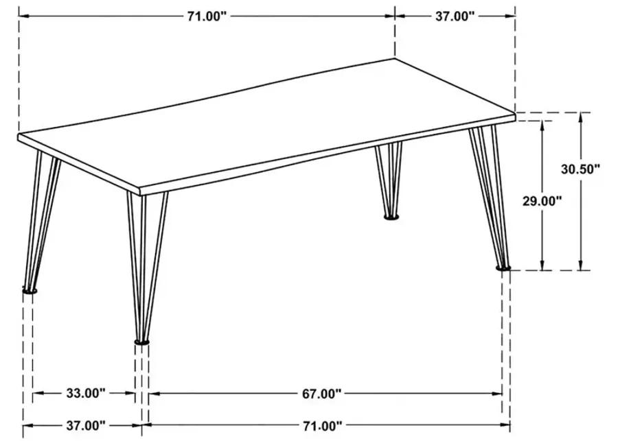 Abigail Rectangular Dining Table Natural Acacia And Matte Black