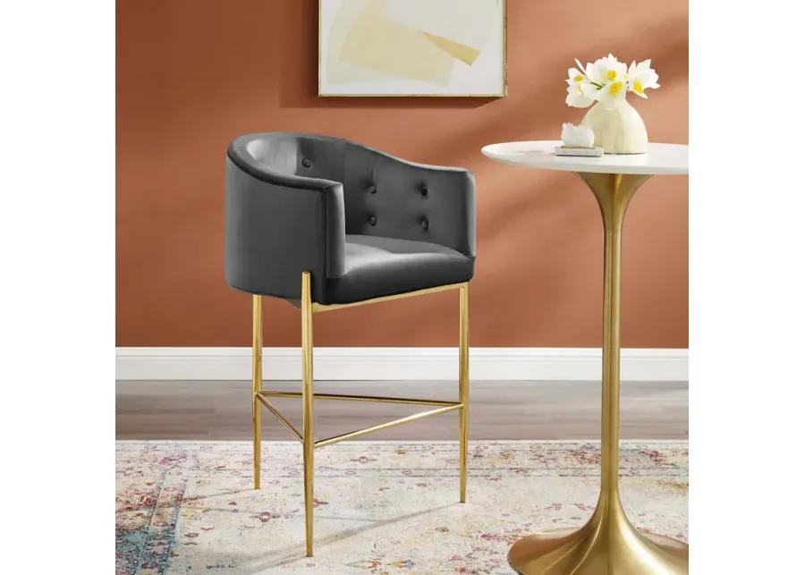 Savour Tufted Performance Velvet Bar Stool