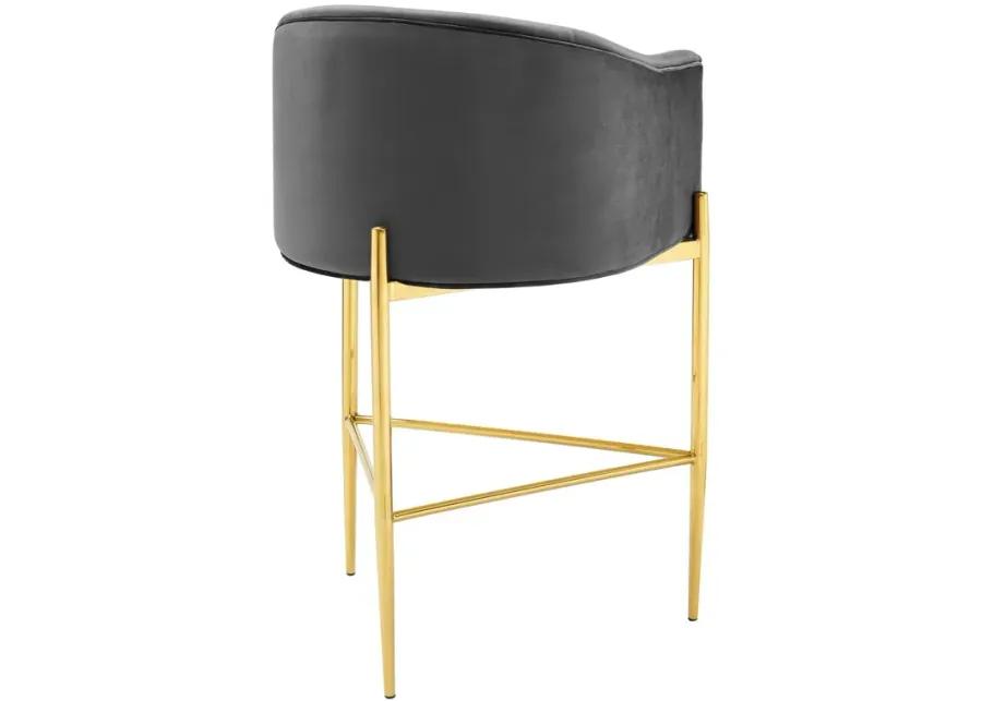 Savour Tufted Performance Velvet Bar Stool