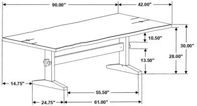 Bexley Rectangular Live Edge Dining Set Natural Honey and Espresso