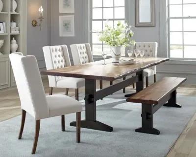 Bexley Rectangular Live Edge Dining Set Natural Honey and Espresso