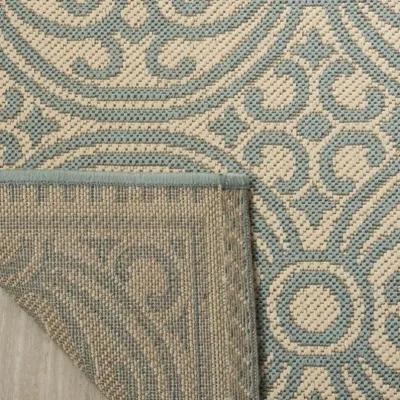 LINDEN 134 Collection LND134K-8 Aqua / Cream 8' X 10'