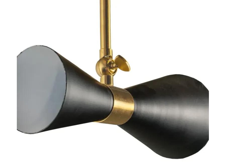 Calvin One Armed Black and Brass Metal Wall Sconce