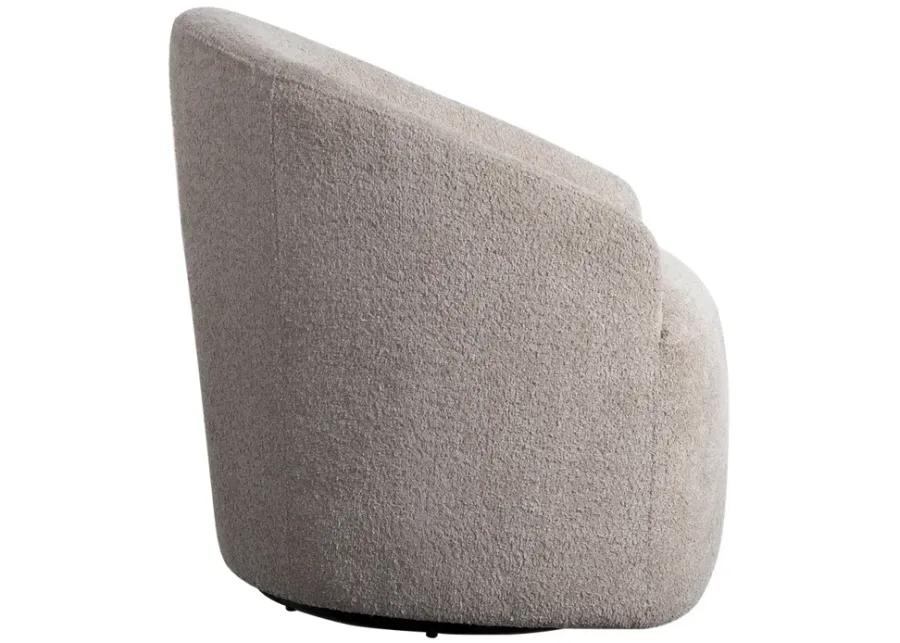 INK+IVY Bonn Beige Upholstered 360 Degree Swivel Chair