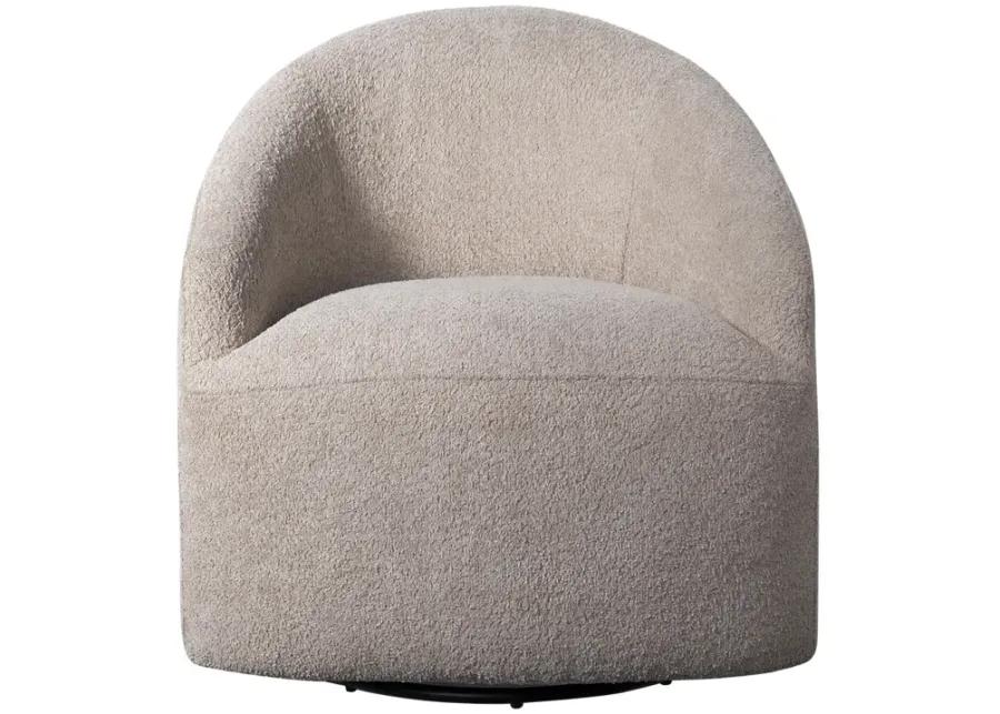 INK+IVY Bonn Beige Upholstered 360 Degree Swivel Chair