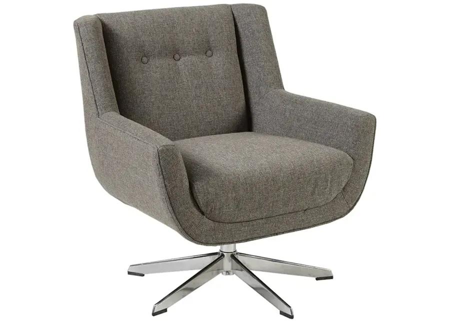 INK+IVY Nina Brown Multi Swivel Lounge Chair, Star Based Swivel