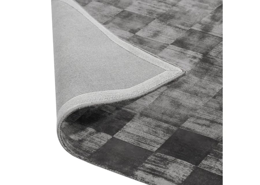 Berlin 8'x10' Indoor Soft Fabric Handwoven Checkered Charcoal Accent Area Rug