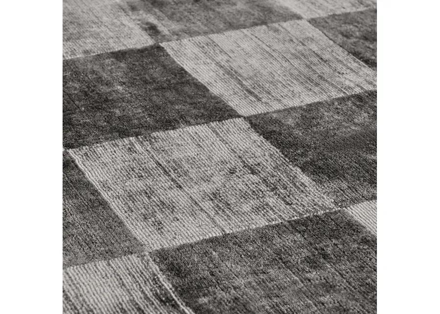 Berlin 8'x10' Indoor Soft Fabric Handwoven Checkered Charcoal Accent Area Rug