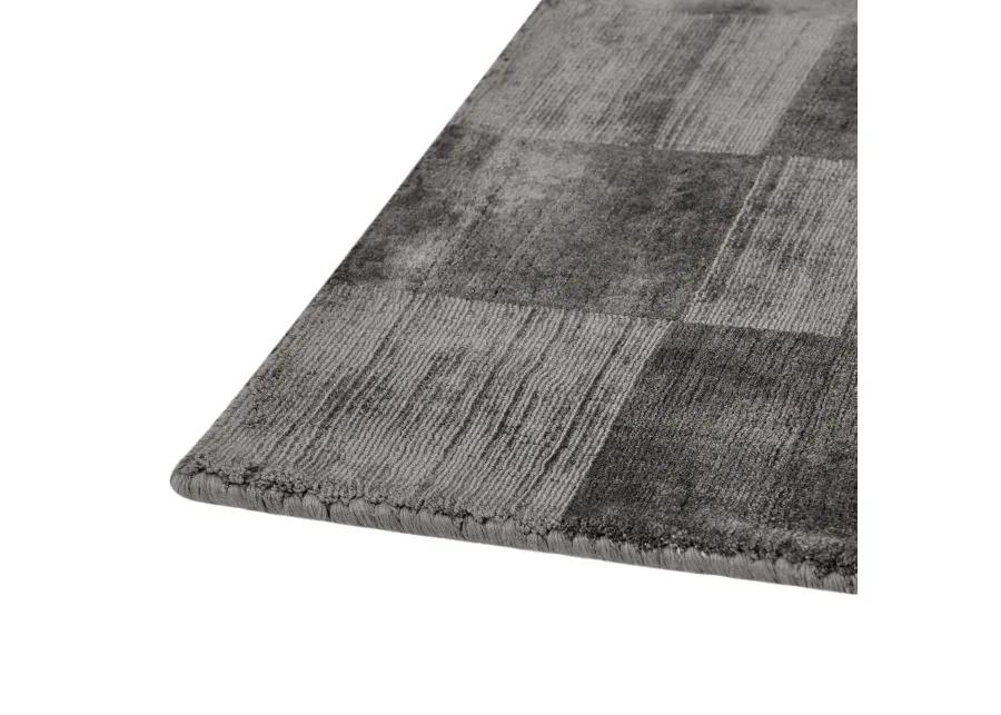 Berlin 8'x10' Indoor Soft Fabric Handwoven Checkered Charcoal Accent Area Rug