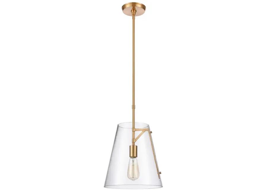 Trustle 11" Wide 1-Light Pendant - Satin Brass