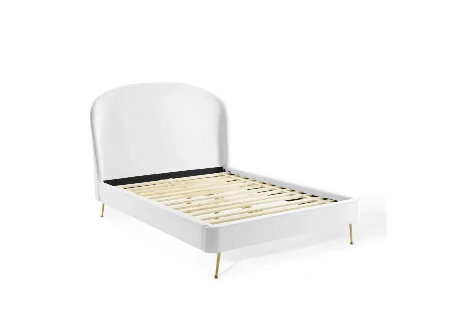 Mira Upholstered Performance Velvet Queen Platform Bed