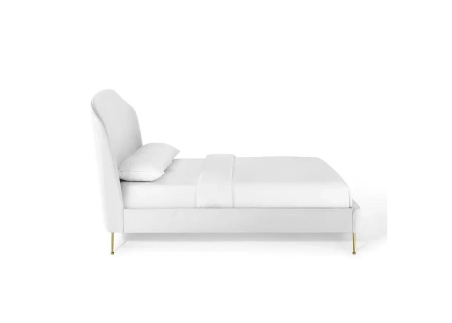 Mira Upholstered Performance Velvet Queen Platform Bed