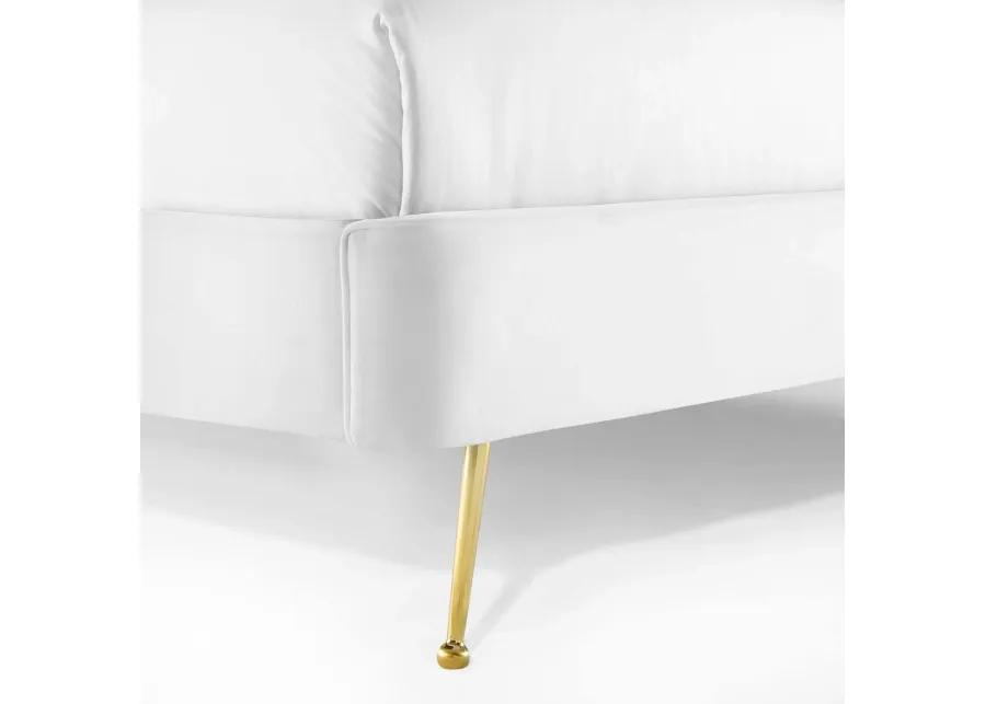 Mira Upholstered Performance Velvet Queen Platform Bed