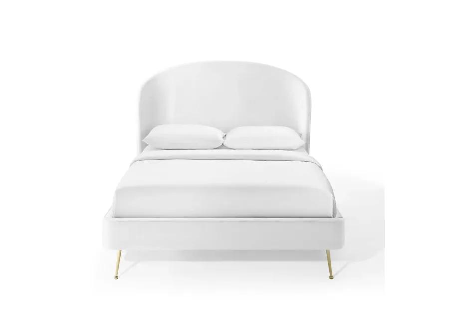 Mira Upholstered Performance Velvet Queen Platform Bed